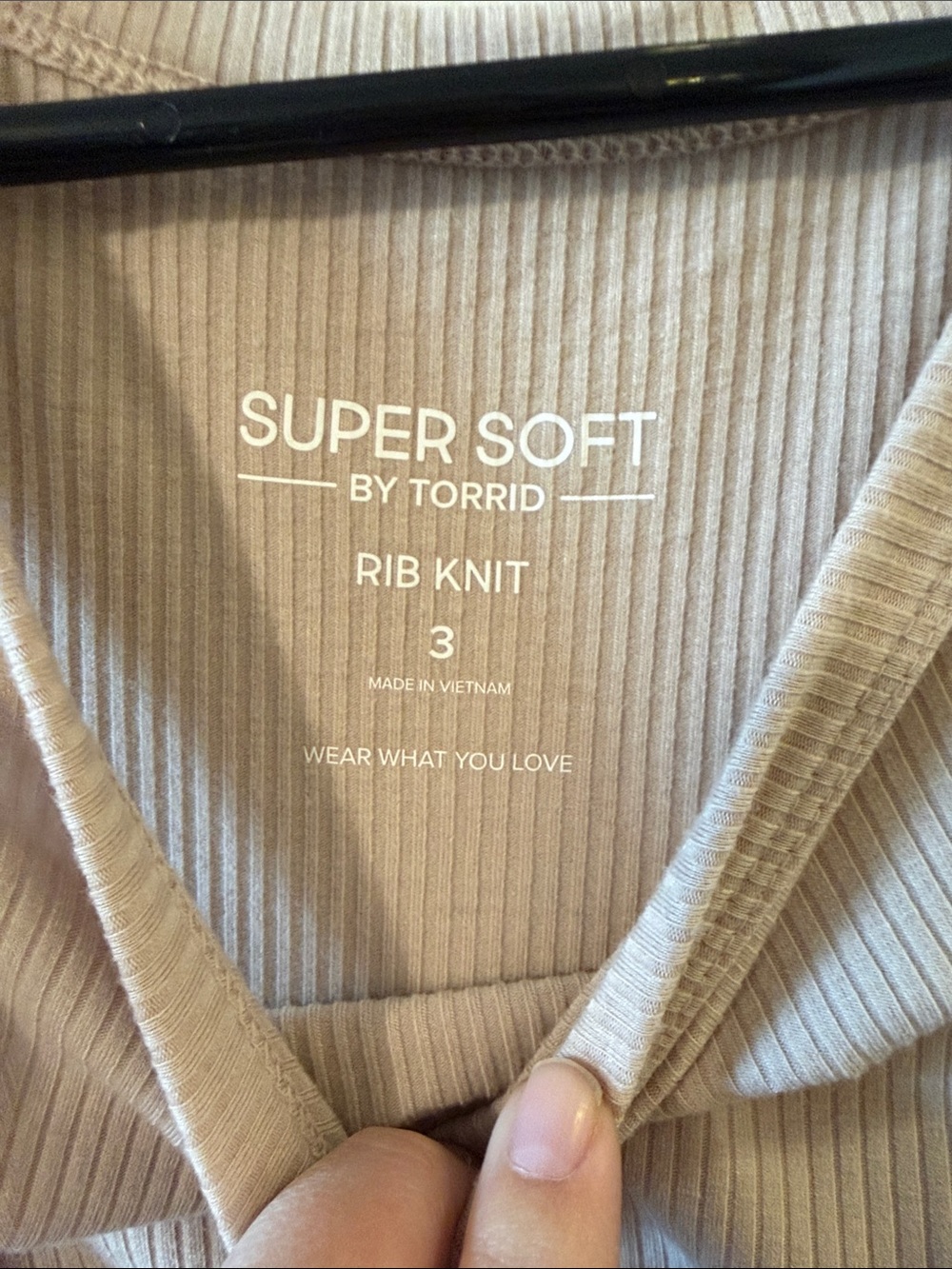 torrid Ribbed Tank Top in Light Taupe - Picture 2 of 5